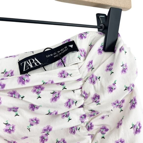 Zara Ditsy Floral Midi Skirt Side Slit Summer Size Medium - Picture 6 of 9